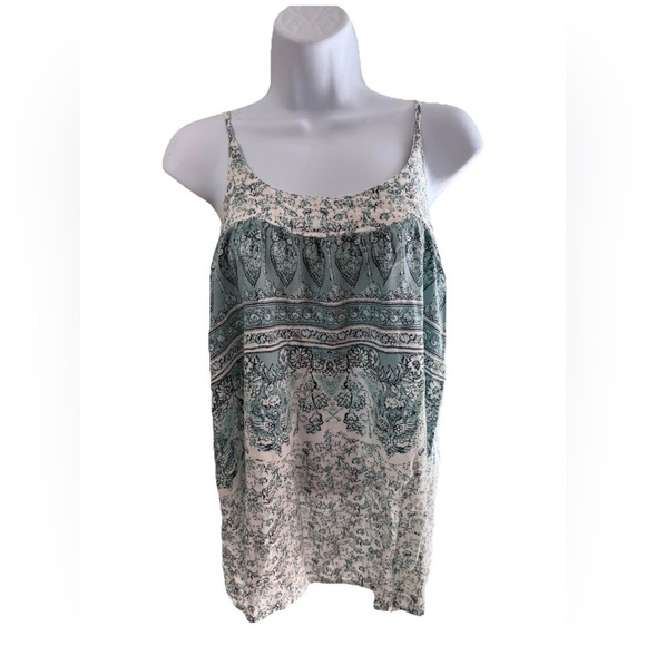 Floral Blue and White Tank Top - Picture 1 of 6